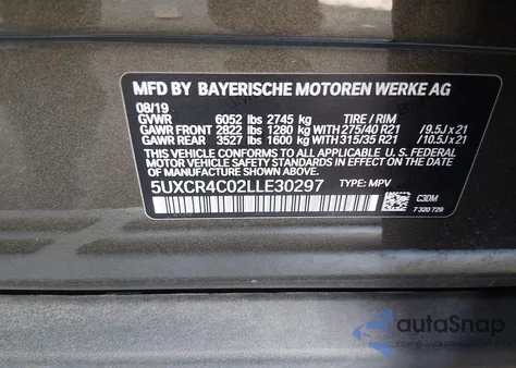 2020 BMW X5 Sdrive40I from USA, damaged, VIN 5UXCR4C02LLE30297